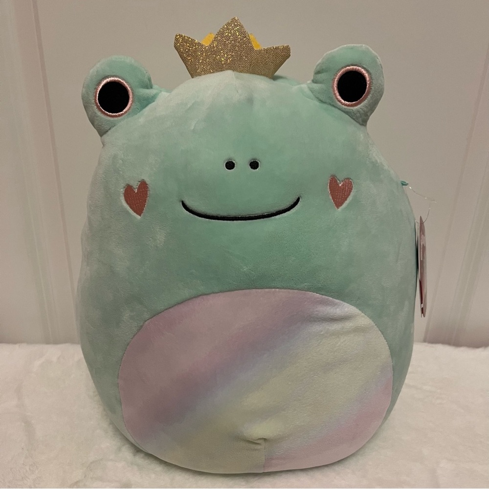 Squishmallow Fenra Frog 🐸, Rainbow Belly 🌈 Heart Cheeks ♥️ Valentine, 12” New